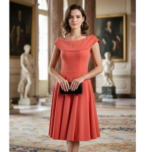 EMPORIO ARMANI Off the Shoulder Dress, Orange